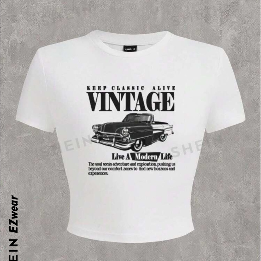 KEIN Ezwear Vintage Graphic Tee - White